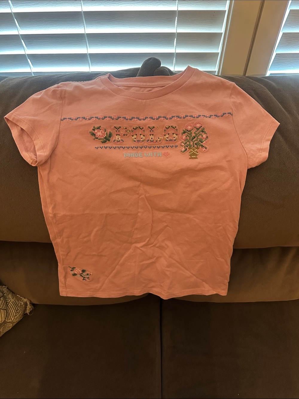 Polo by Ralph Lauren Pink Floral Cross-Stitch Tee